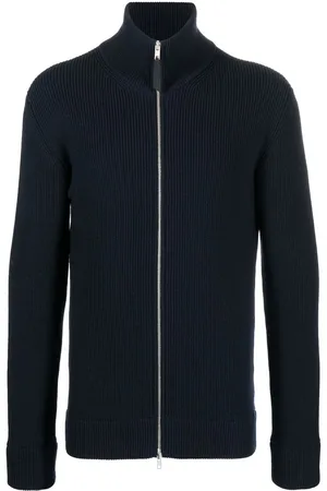 Maison Margiela Ribstrikket cardigan med lynlås