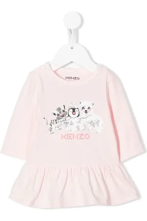 Kenzo Kjole med flæser og logotryk