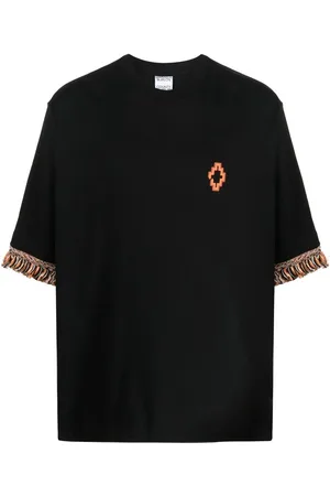 MARCELO BURLON T-shirt med frynsekant og logo