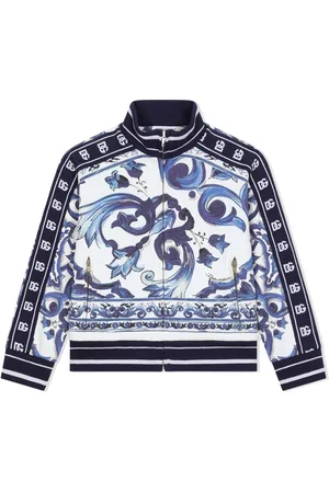 Dolce & Gabbana Sweatshirt med Majolica-tryk og lynlås