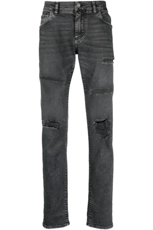 Dolce & Gabbana Jeans med slitageeffekt og logoplade