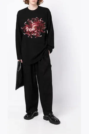 YOHJI YAMAMOTO Blomstret uldtrøje