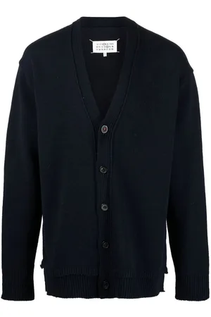 Maison Margiela Cardigan med albuelapper og V-hals