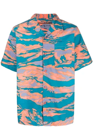 Maharishi Skjorte med grafisk tryk og camp-krave
