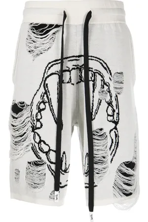HACULLA Bermuda-shorts i intarsiastrik med slitageeffekt