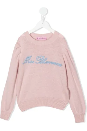 MISS BLUMARINE Sweatshirt med broderet logo og rund hals