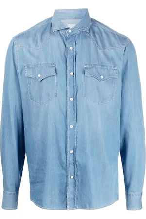 Brunello Cucinelli Langærmet denimskjorte