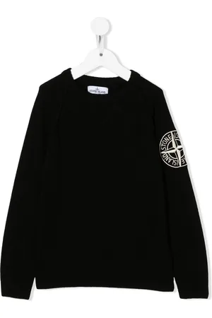 Stone Island Striktrøje med broderet logo
