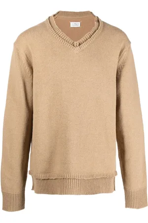 Maison Margiela Trøje med V-hals og albuelapper