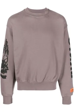 Heron Preston Sweater med flammer og dødningehoved-tryk