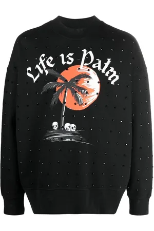 Palm Angels Krystal-udsmykket sweatshirt med grafisk tryk