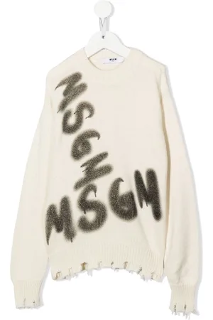 Msgm Trøje med slitageeffekt og logotryk