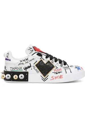 Dolce & Gabbana Portofino lædersneakers med mærkedetalje
