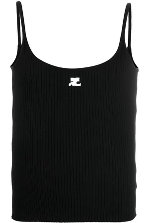 Courrèges Ribbet tanktop med logomærke