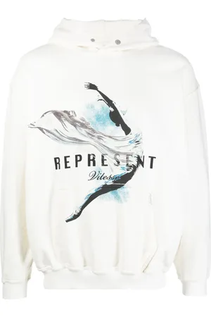 Represent Langærmet hættetrøje med grafisk tryk