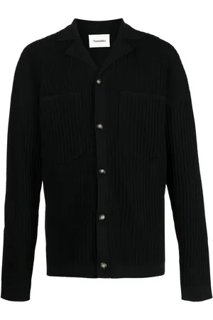 Nanushka Ribbet cardigan med camp-krave