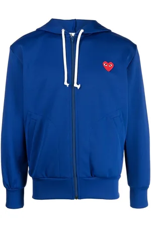 Comme des Garçons Hættetrøje med broderet logo og lynlås