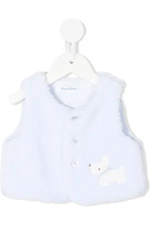 Familiar Vest i imiteret pels med broderet hund