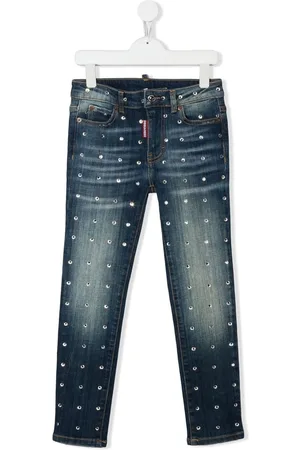 Dsquared2 Forvaskede jeans med Swaroski-krystaller