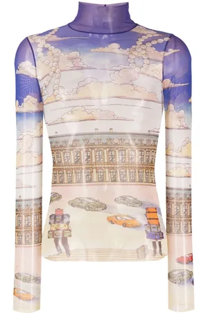 Casablanca Top med illustration-tryk