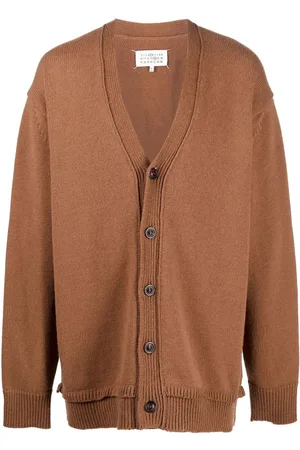 Maison Margiela Cardigan med albuelapper og V-hals