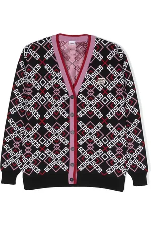 GCDS TEEN cardigan i intarsiastrik med logo