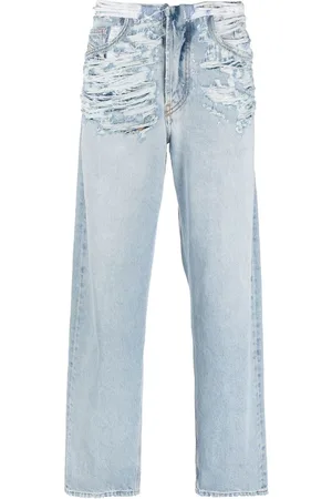 Diesel Jeans med lige ben og slitageeffekt