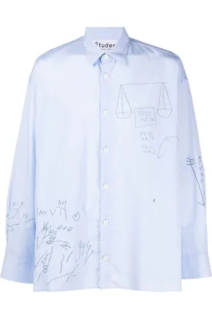 Etudes T-shirt med krusedulletryk