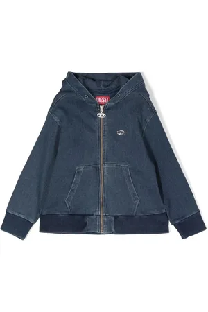 Diesel Hættetrøje i denim med logoplade