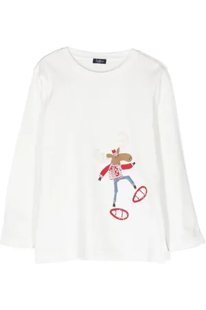 Il gufo Langærmet T-shirt med broderi