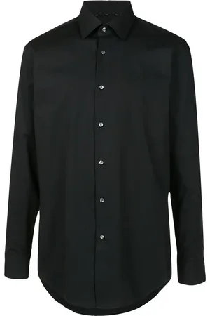 HUGO BOSS Skjorte med knapper og buet kant