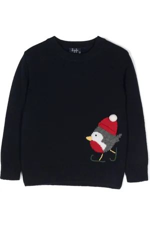 Il gufo Sweater med fuglebroderi