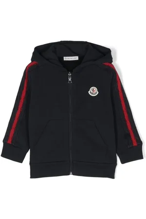 Moncler Hættetrøje med striber i siden og lynlås