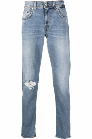 7 for all Mankind Jeans med lige ben og ribbede knæ