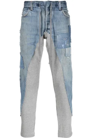 GREG LAUREN Cropped jeans med patchwork-detalje