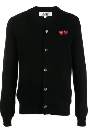 Comme des Garçons Cardigan med dobbelt hjertelogo