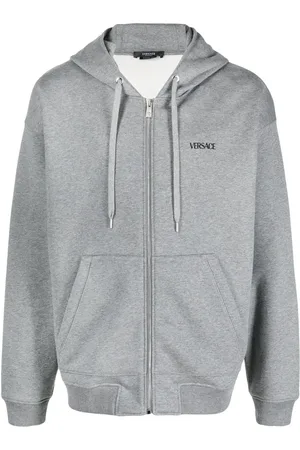 VERSACE Hættetrøje med logotryk og lynlås