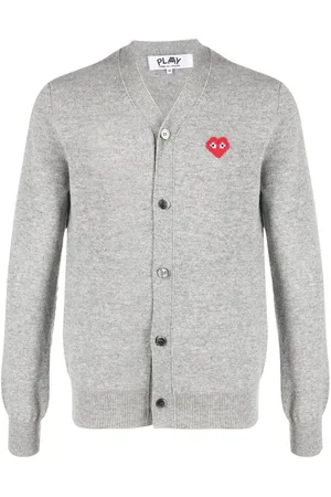 Comme des Garçons Finstrikket cardigan med logomærke