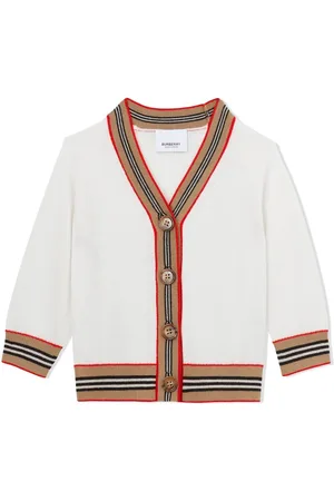 Burberry Cardigan med Icon Stripe-kant