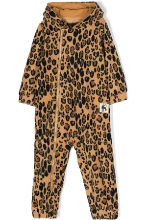 Mini Rodini Buksedragt med leopardtryk og hætte