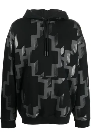 MARCELO BURLON Hættetrøje med geometrisk tryk