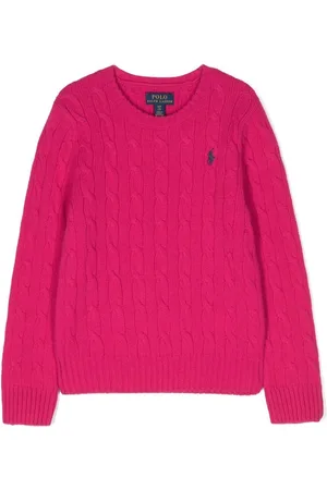Ralph Lauren Kabelstrikket trøje med logo-broderi