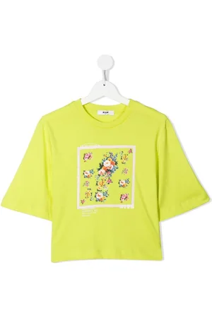 Msgm TEEN cropped T-shirt med blomstertryk