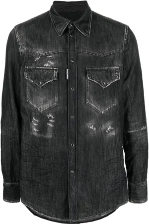 Dsquared2 Denimskjorte med slitageeffekt