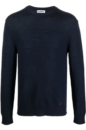 Jil Sander Trøje med rund hals og broderet logo