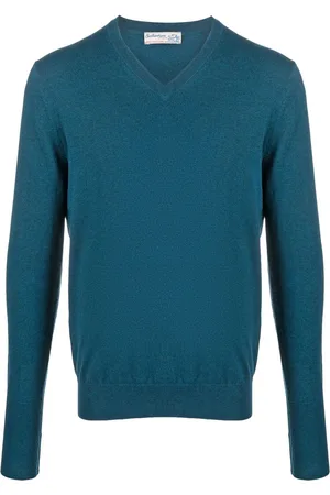 BALLANTYNE Ribstrikket sweater med V-hals