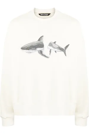 Palm Angels Sweatshirt med rund hals og hajmotiv