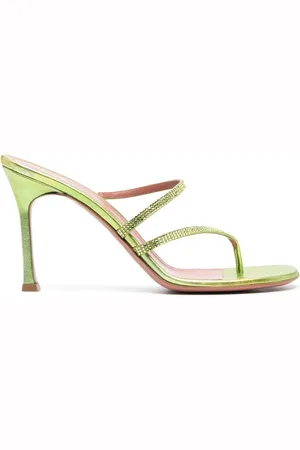 Amina Muaddi 105mm sandaler i mesh med krystaludsmykning