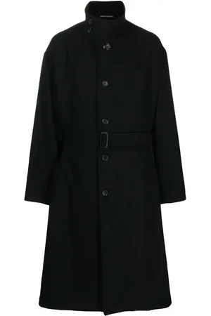 YOHJI YAMAMOTO Enkeltradet frakke med bælte i taljen