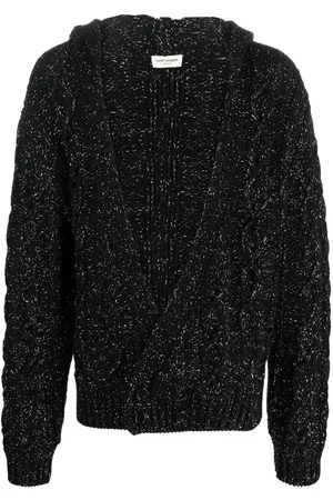 Saint Laurent Cardigan i kraftig strik med hætte
